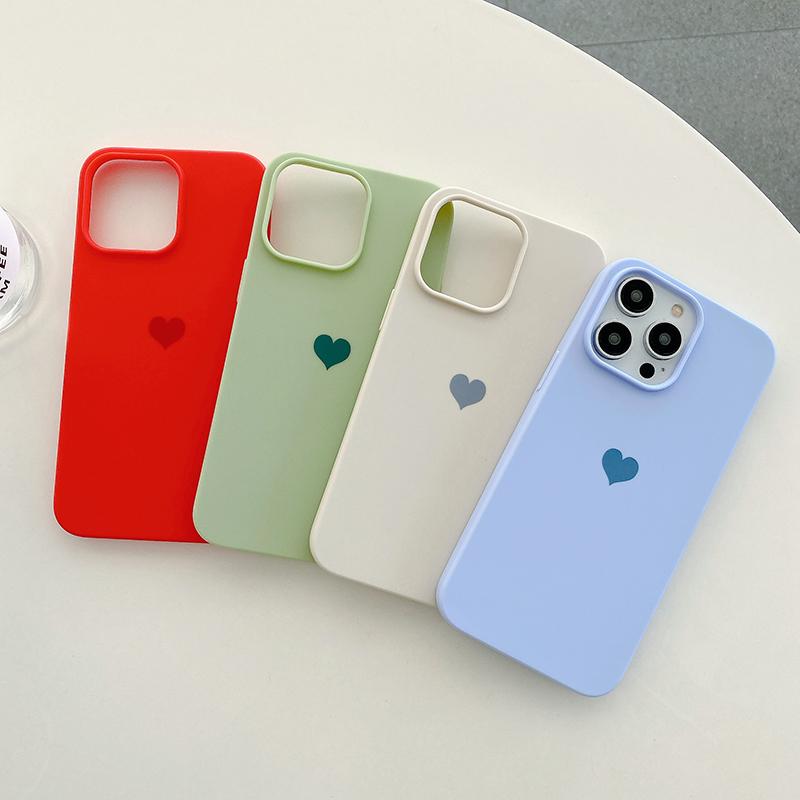 Матовый мягкий чехол TPU с изображением сердца конфетного цвета для iPhone 14 13 12 11 Pro Xs Max 8 7 Plus X Xr SE, матовая задняя крышка, силиконовый чехол