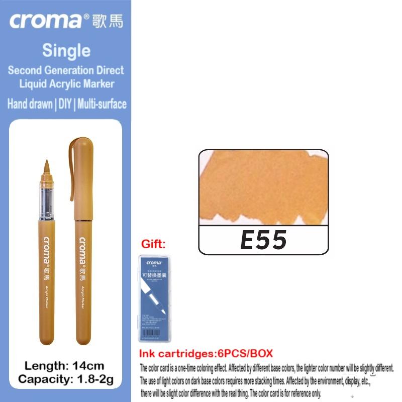 Набор многоразовых акриловых маркеров Croma 160/1 Colors с мягким наконечником, смываемые акварельные кисти, школьные принадлежности
