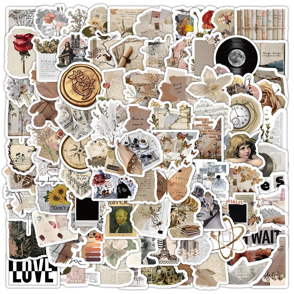 100 Shabby Retro Graffiti Stickers for Phones, Cups, Luggage, and Computers