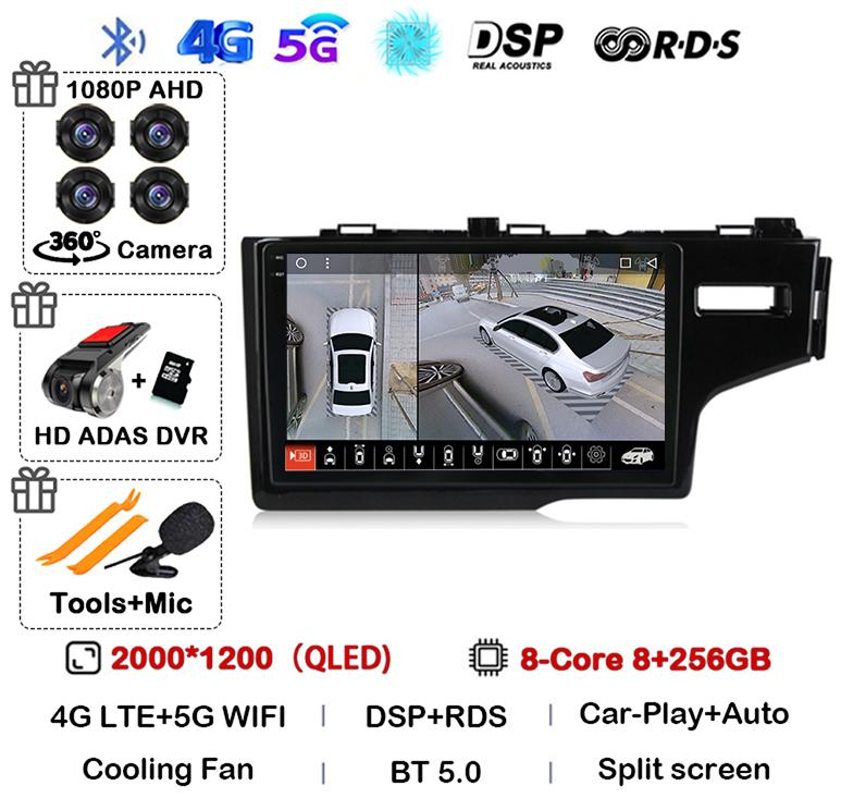 Android 14 Auto For Honda Jazz 3 2015-2020 Fit 3 GP GK 2013-2020 RHD Car Radio Multimedia Player Navigation Stereo GPS Head Unit