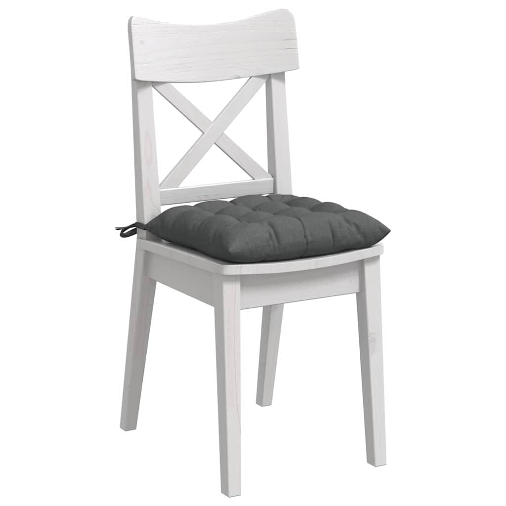 Seat Cushions 4 pcs Dark Grey 40 x 40 x 6 cm Fabric