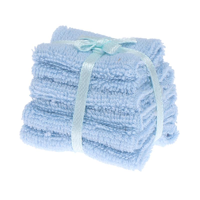 1:12 Dollhouse Miniature Towel Bath Towel Face Towel Set Model Bathroom Furniture Decor Accessories Toys