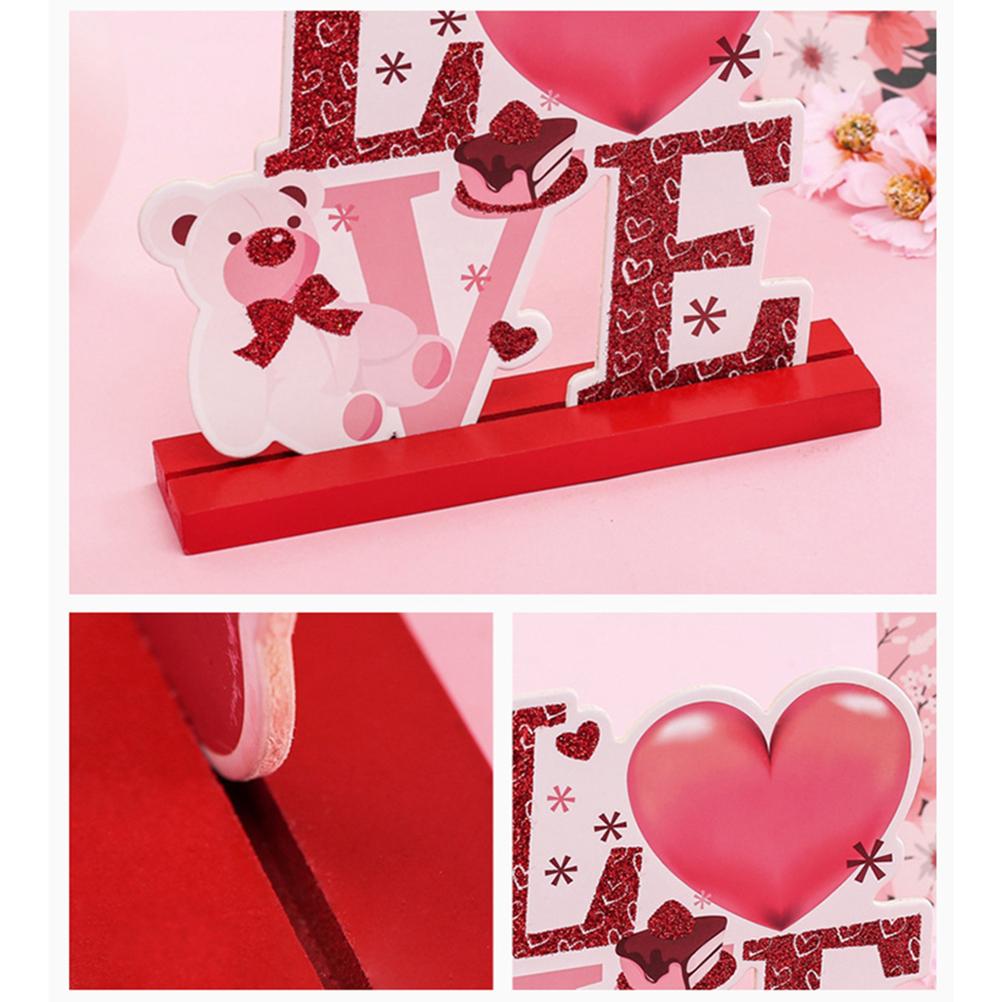 День святого Валентина Деревянный декор стола Настольные украшения Декорация С Днем святого Валентина Любовь Деревянное ремесло Украшение