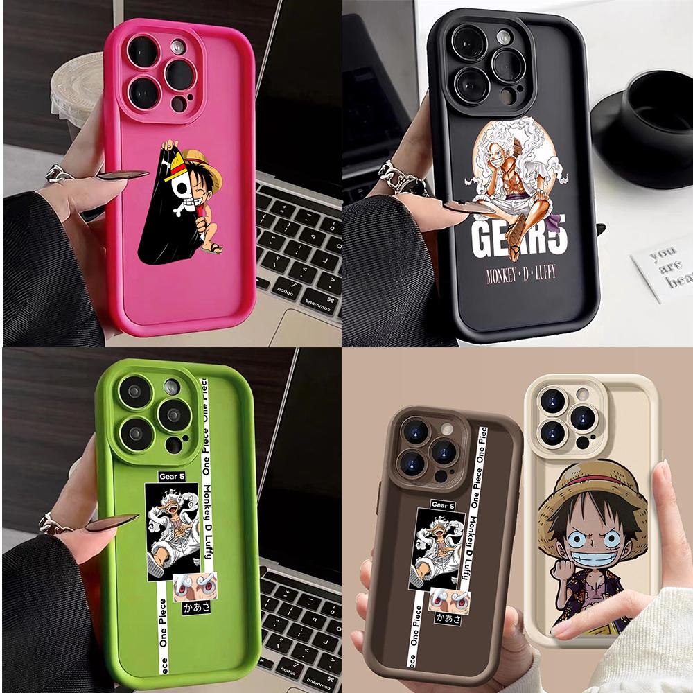 LZ28 One Piece Luffy Gear 5 Silicone Phone Case for iPhone 11 13 14 15 16 Pro Max 7 8 16 Plus 12 Mini XS Max XR Shockproof Back Cover