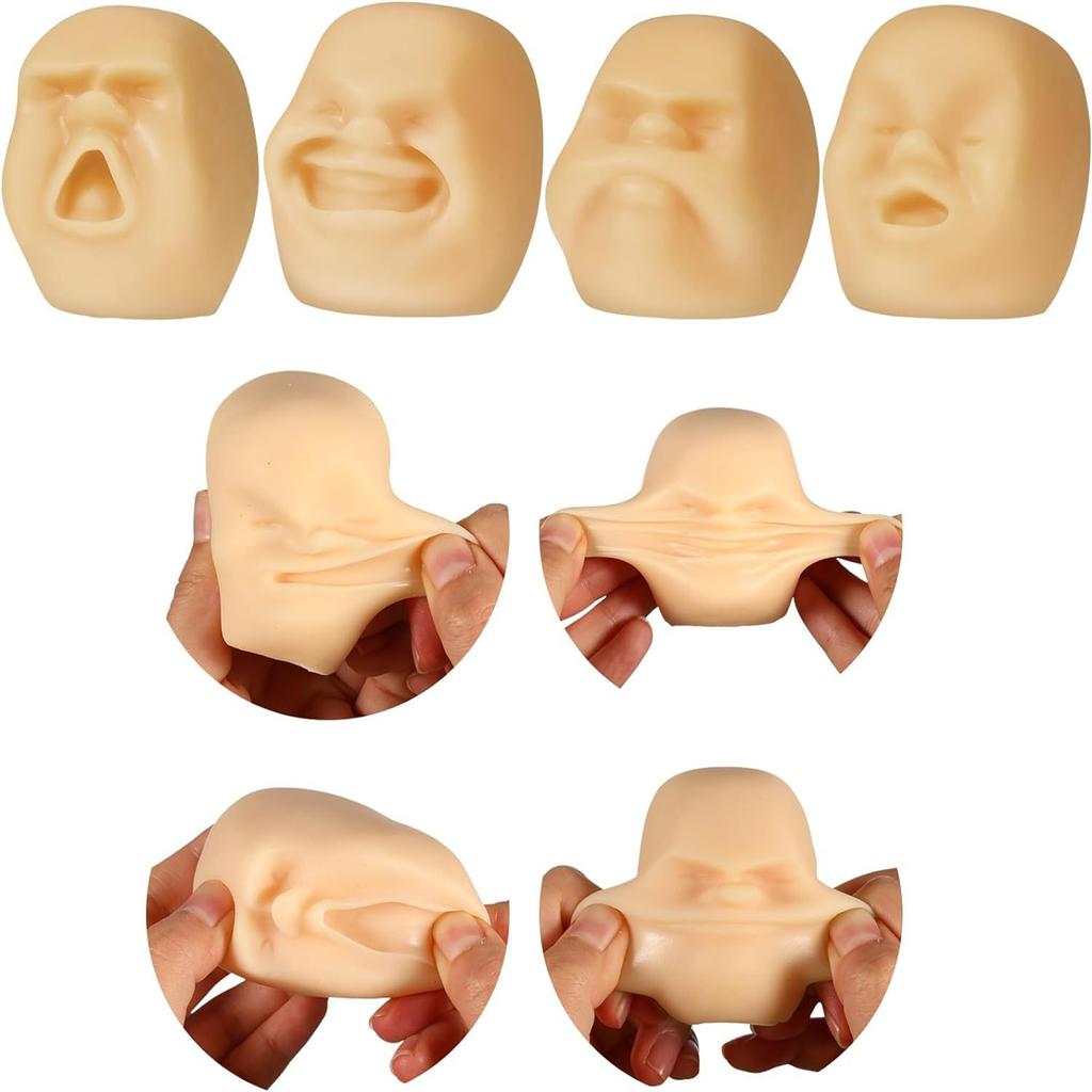 Funny Human Face Emotion Ball for Kids Adults Soft Stretchy Fidget Toys Stress Relief Squeeze Ball for Autism Anxiety Relief