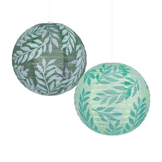 Китайские японские бумажные фонарики зеленые оливковые листья подвесные фонарики для бохо свадьбы дня рождения девичника декор