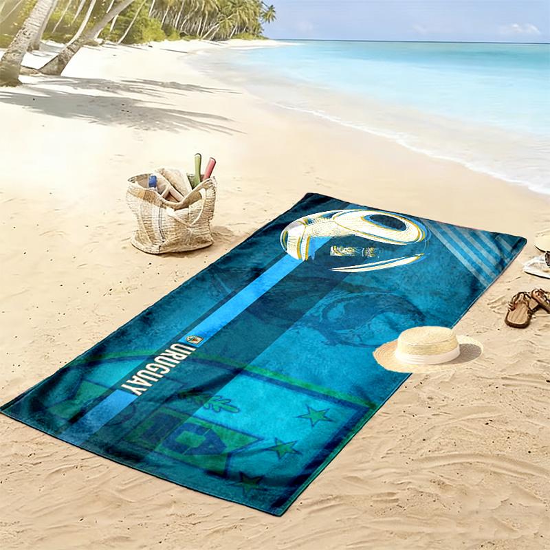 Uruguayan Football Association Print Beach Towel, Large Soft Quick Dry Towel for Beach Camping Swimming