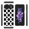 Черно-белый горошек Защитный чехол для телефона для Samsung Z Flip 6 7 5G Z Flip 5 Galaxy Z Flip 3 4 5G ZFlip Ударопрочный Жесткий Co