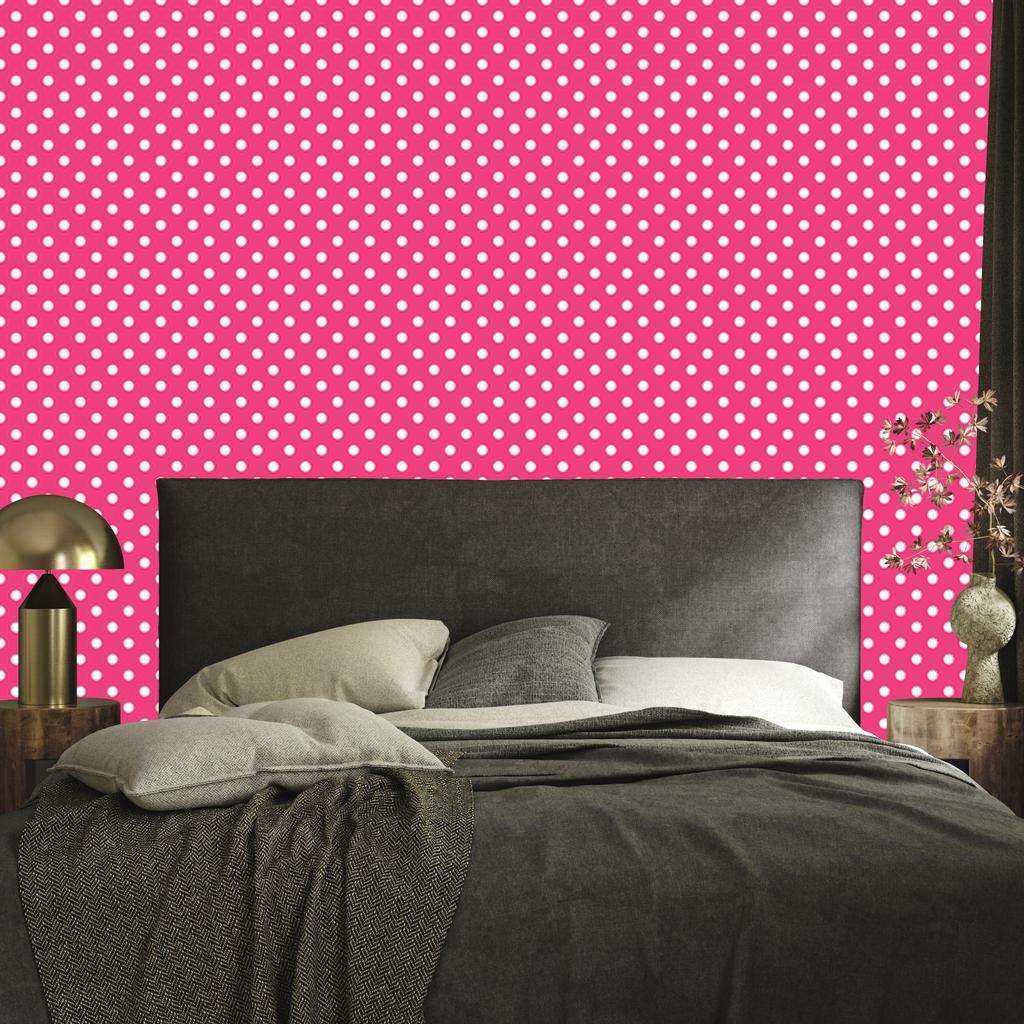 Pink and powder pink dots wallpaper for living room and bedroom 50x1000