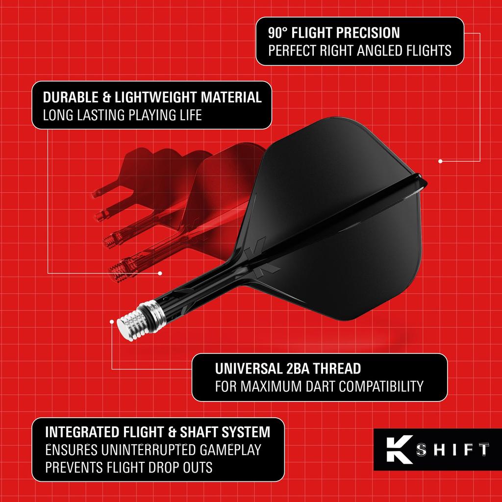 Мишень Дротики K-SHIFT FLIGHT Система Полет и Стержень K Shift Shift Spin Base №2 Стандартный черный 33 мм