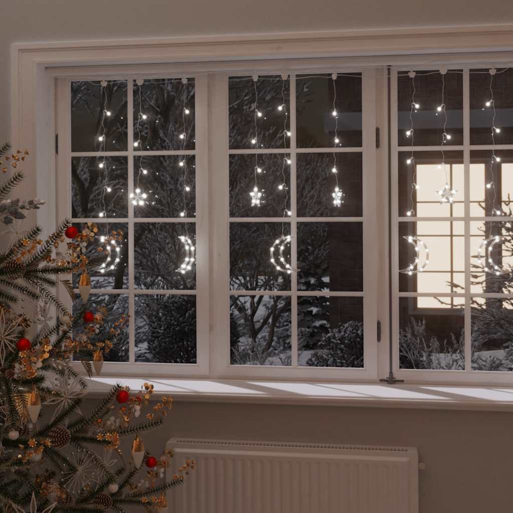 Vidaxl Lampki Świąteczne Z Gwiazdkami I Księżycami, Na Pilota, 345 Led