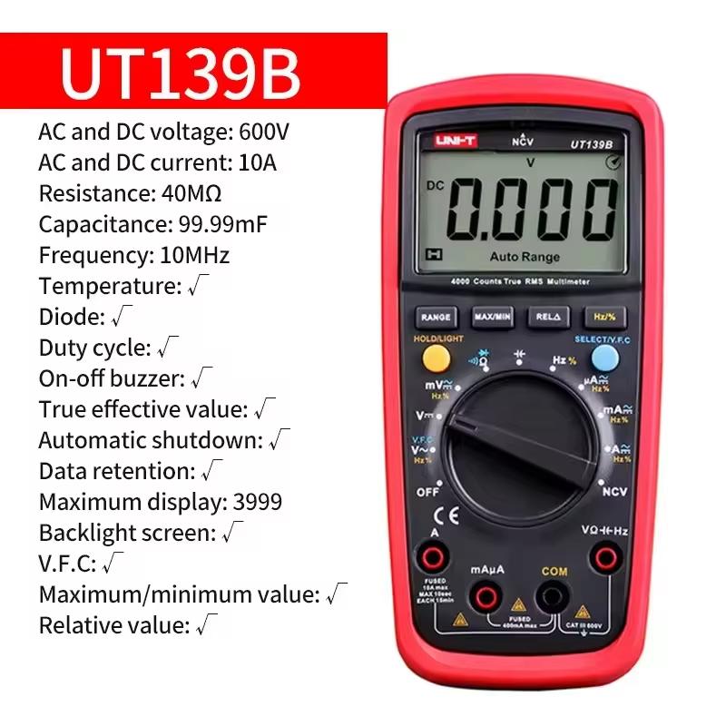 Мультиметр UNI-T Профессиональный UT139A UT139B UT139C UT139E UT60S UT60BT UT61B+ UT61D+ UT61E+ Электрический Мультиметр Мультиметры