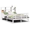 Solid Wood Bed with Shelf Without Mattress White 160x200 cm Pine