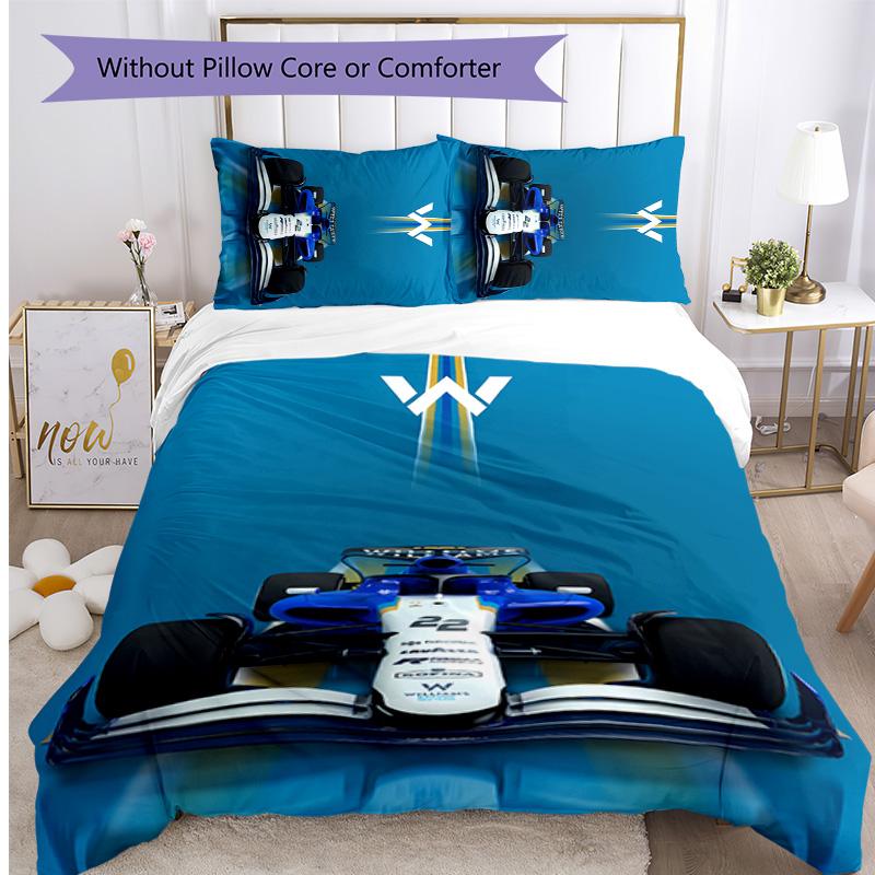 Williams Racing Printed 3PCS Bedding Set Soft Breathable Duvet Cover Pillowcases Set Washable Bedroom Decor Home Gift