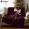 Cherries with Bow Ultra Soft Sherpa Fleece Blanket Fluffy Warm Halloween Cozy Throw for Sofa Couch Bedroom Gift All Season