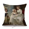 Royal Ancient European Elegant Madame Lady Princess Family Party Portrait Oil Painting Decorative Pillow Sofa Cushion Cover