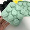 Силиконовая форма для кубиков льда в виде цветка розы, 9 ячеек, квадратная форма для шоколада, конфет, гибкая, антипригарная