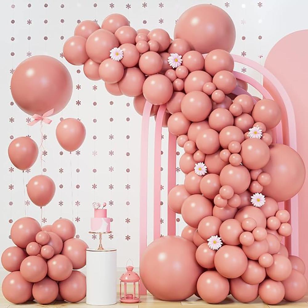 Reteo Pink Balloons Garland Arch White Silver Latex Balloon Kit Baby Shower Gender Reveal Wedding Anniversary Decoration Globos