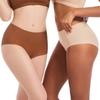 Korean-Style Antibacterial Seamless Women's Triangle Panties: Mid-Low Waist, Hip-Hugging, Nude Comfort Fit