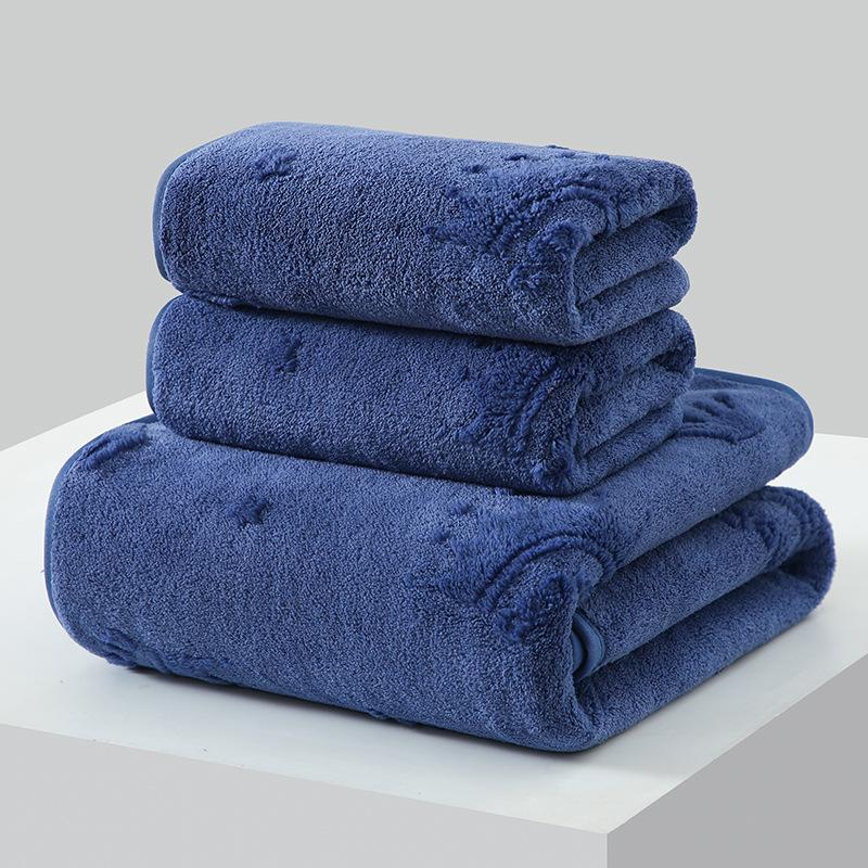1 PC Coral Velvet Towel Bath Towel Thickened Soft Than Cotton Water-absorbent Quick-drying Towel Adult Household Bath Towel Towel