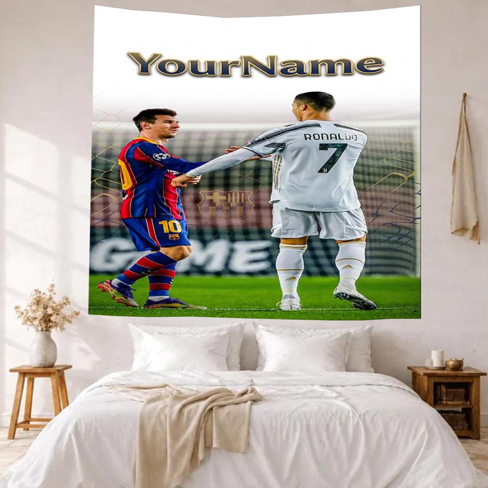 Messi Custom Your Name Wall Decor Tapestry Art For Pet Memorial Birthdaywedding Party Backdrop Family Gift