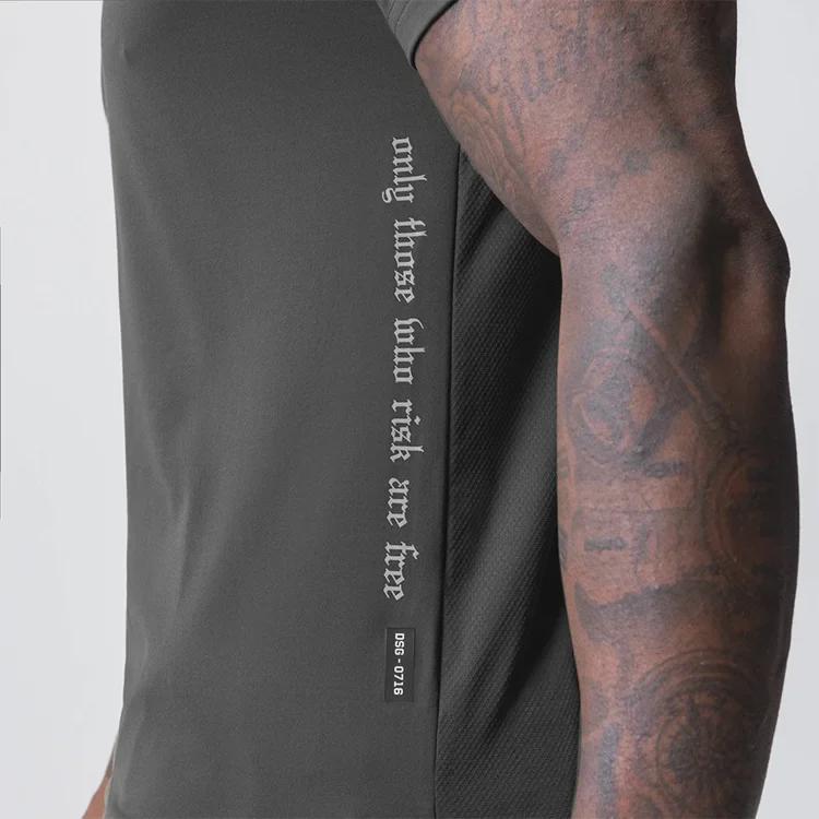 Мужская летняя футболка с коротким рукавом реглан - модный американский молодежный крой с разрезом по низу