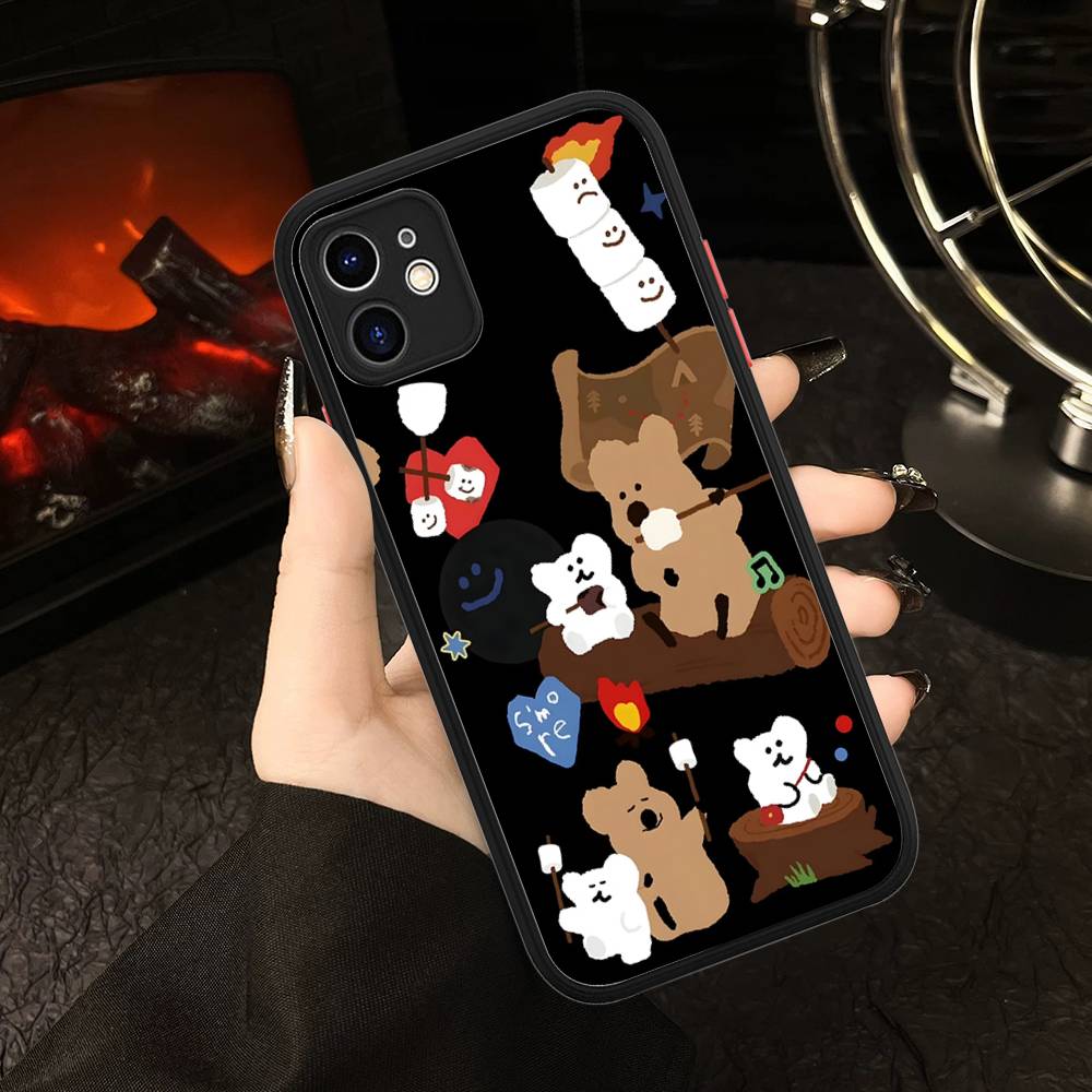 Cute Bear Quokkas Magsafe Phone Cases For IPhone 16 15 14 Plus 13 12 11 Pro Max Matte Oft Bumper Phone Cover
