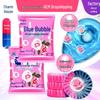 Double-Action Toilet Bowl Cleaner - Blue Bubble, Stain Removal & Descaling, Rose Scent