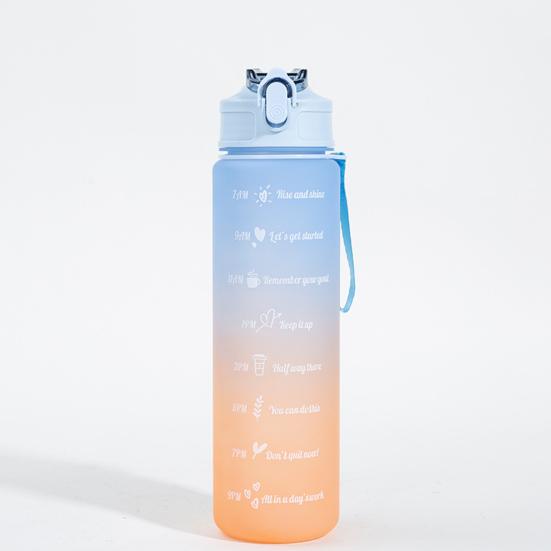 750ml Gradient Drinking Bottle Large Capacity Leak-proof Ins Style Travel Straw Jug Daily Use