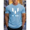The 2025 Summer New Men's T-shirt Messi Printed Round-neck Casual, Fashionable and Lightweight Polyester Men's T-shirt