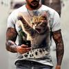 Men's T-Shirt Trend Cat Element T Shirt For Men Daily Outdoor Fashion O-neck Short Sleeve Tees Comfortable Material Clothing Top