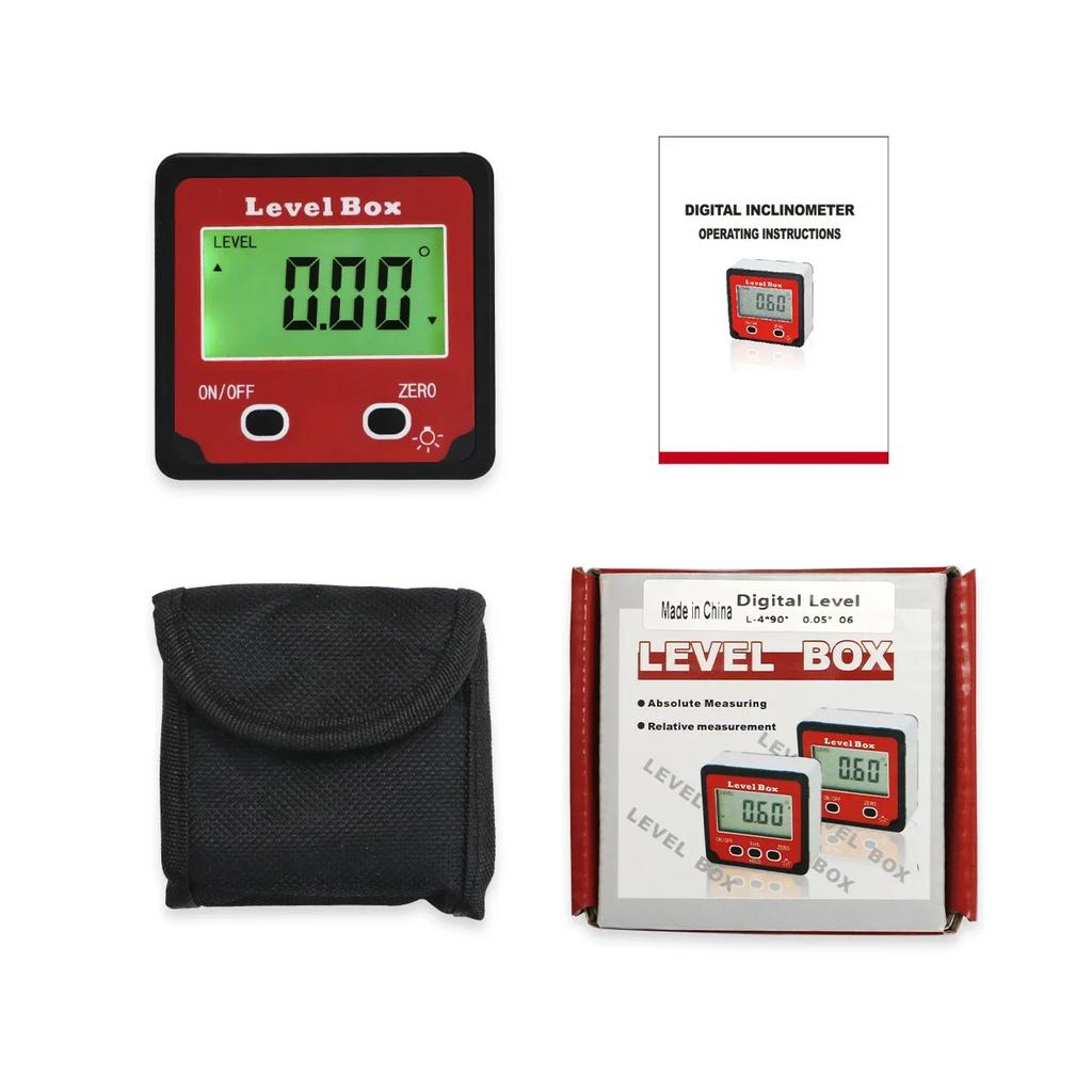 Магнитный цифровой инклинометр, уровнемер, угломер, искатель, транспортир, измерительные приборы уровня