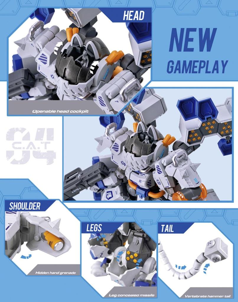 PLATZ XIAOT Супер Высокомобильная Броня Кот Ниндзя Сверхтяжелое Бронированное Мобильное Оружие JIN Масштабный Пластиковый Набор Модели XIA4 C.A.T-04 1/60 Предварительно Окрашенный (робот)