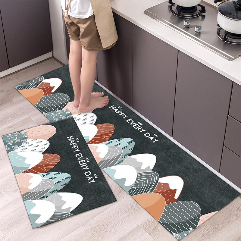 Waterproof Mats Nonslip Floor Kitchen Long Strips Absorbent Oilproof Washfree Foot Mats Dirtresistant Door Mats For Home