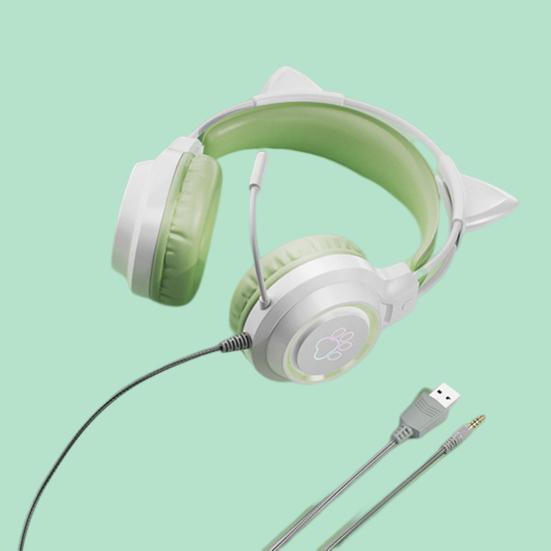 Проводные наушники с объемным звуком на 360 градусов, шумоподавлением и микрофоном, RGB-подсветка, проводная гарнитура, игровые принадлежности