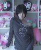 CERRIC My Melody U-Neck Top / Charcoal