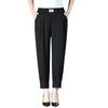 Women Summer Harem Pants Elastic High Waist Solid Color Thin Long Trousers Side Pockets Casual Pants Streetwear