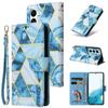High-grade Gilt Marble Painted Phone Case for iPhone 16 15 14 13 Samsung Galaxy S25 S24 S23 S22 A13 A23 A33 A53 Xiaomi Wallet Holster with Card Slots