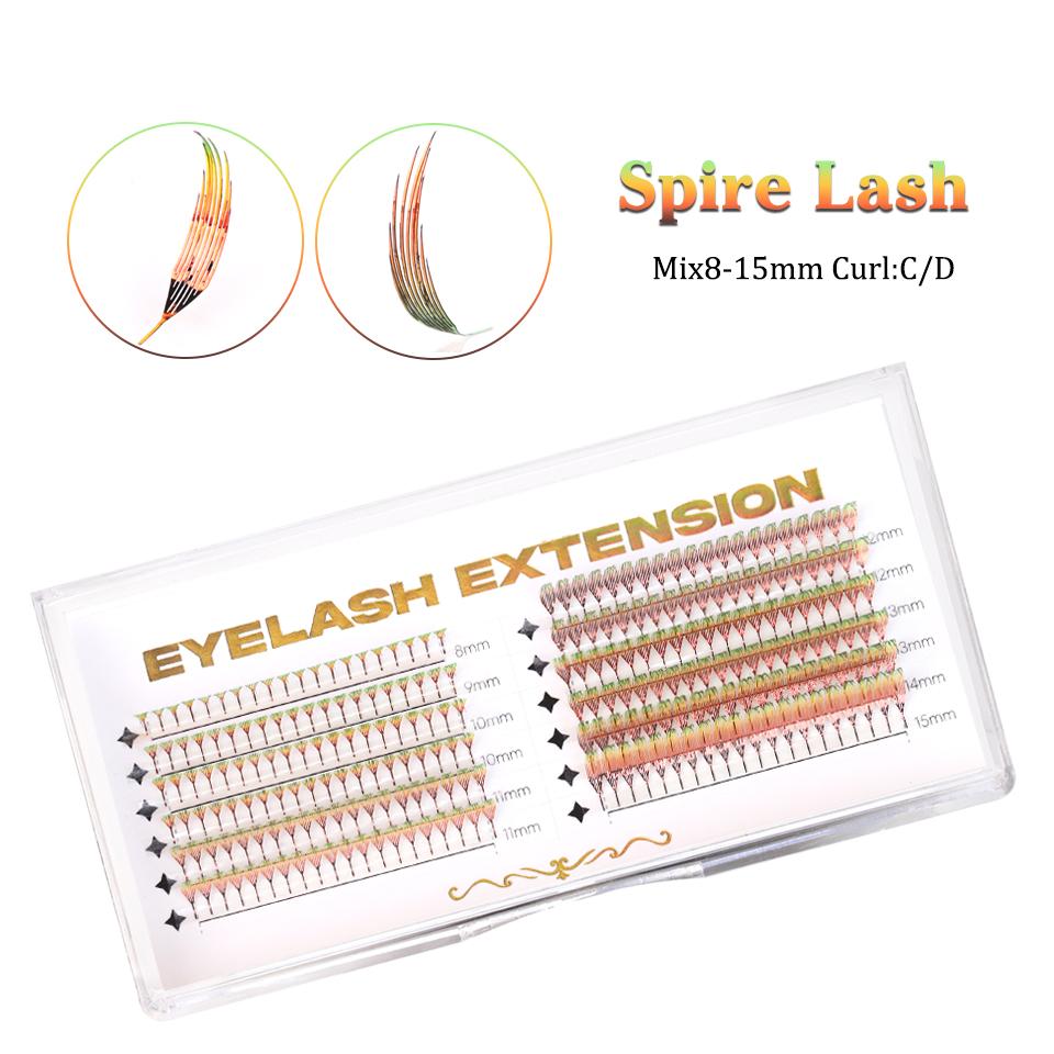 AGUUD Tinsel Comic Spire Eyelash Extension Holographic Shiny Manga False Eyelash Feather Shape Tinsel Anime Lash For Makeup Part