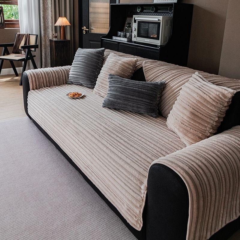Плюшевая Утолщенная Теплая Подушка для Дивана Зимняя Нескользящая Осенне-Зимняя Ткань-Чехол Однотонная Простая Современная Скандинавская