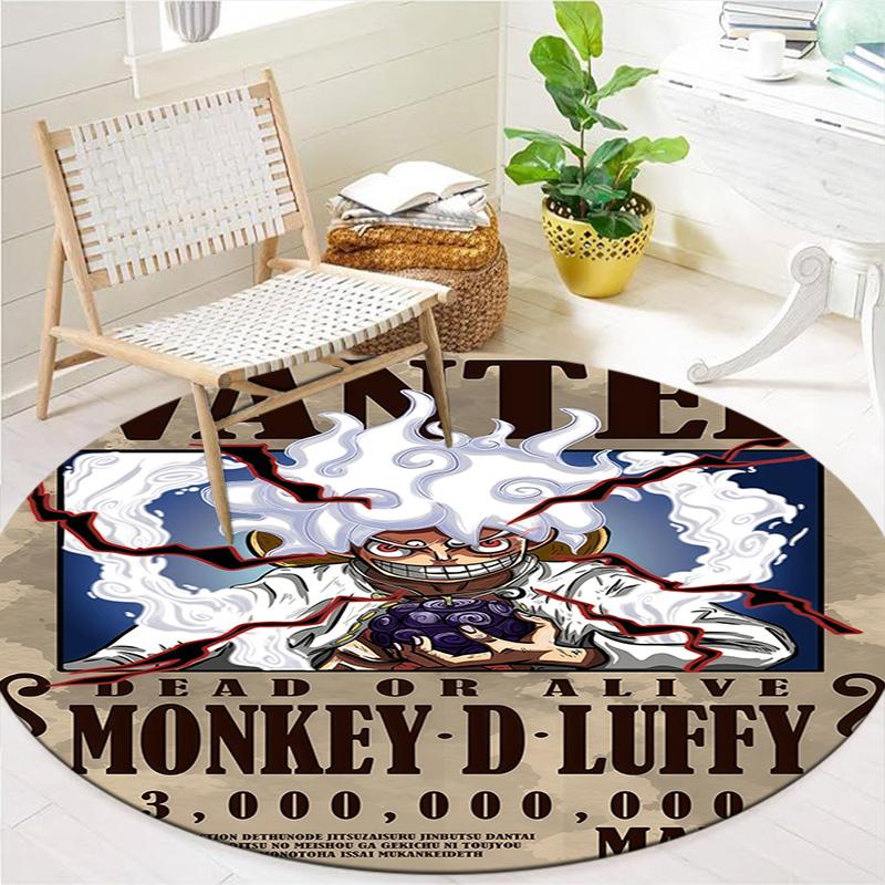 Luffy D Round Area Rug Carpet Rug For Living Room Bedroom Sofa Playroom Decor Nonslip Floor Mat