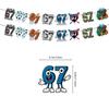 Happy 67 Six Seven Themed Party Decorations, Blue Pink 67 Themed Party  Decorations Set Includes Banner,Cupcake Toppers, Ballon