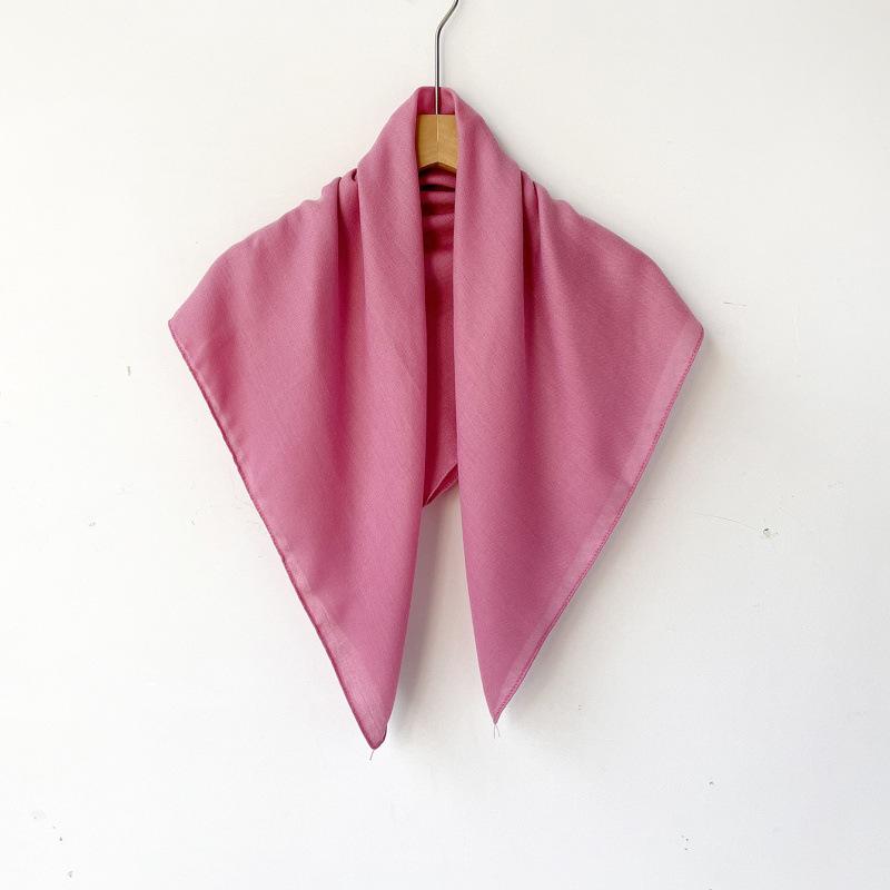 Malay headscarf spring and summer 71 solid color square scarf velvet herringbone silk scarf high-end cotton and linen headscarf
