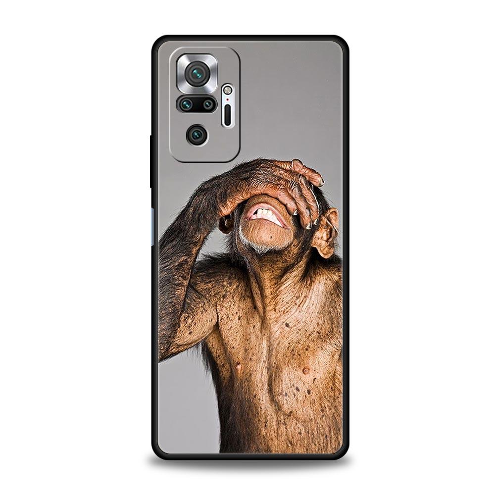 Милый забавный чехол-обезьянка для телефона Xiaomi Redmi Note 14 13 12 5G 11 10 Pro Plus 4G 9S 9 14C 13C 12C 10C 9C 9A Мягкий чехол из ТПУ