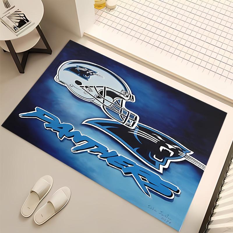 1pc Carolina Panthers Print Area Rug - Soft, Washable Non-Slip Indoor Mat, Living Room, Home Office Decorative Rug,Office Decorative