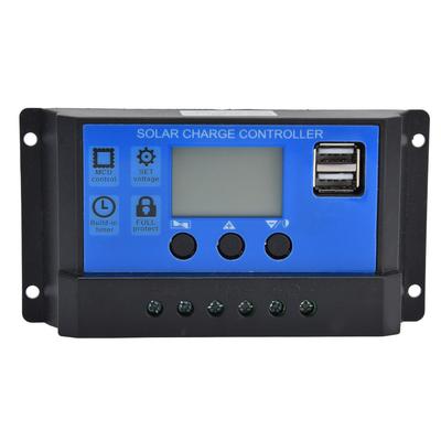 Контроллер заряда от солнечной батареи ЖК-дисплей Двойной USB Интеллектуальный регулятор управления DC 12В?24В10А