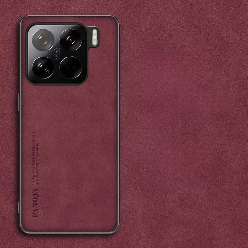 Чехлы для Xiaomi 15 Матовый чехол из искусственной кожи ягненка для Xiaomi 15 Pro 14T 14 Ultra 13T Turbo4 POCO X7Pro Мягкая рамка Противоударный чехол