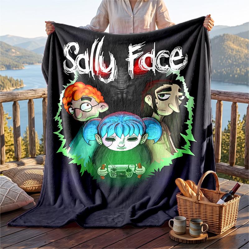 Теплое фланелевое одеяло с рисунком Sally Face, легкое и удобное покрывало для кровати, дивана