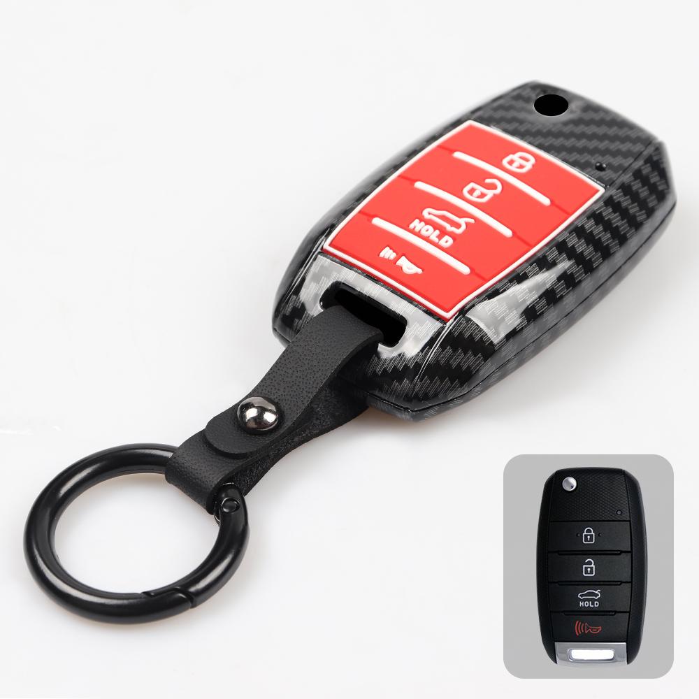 Для Kia Sedona Grand Carnival 2015 2016 2017 2018 Stonic Forte Niro Soul Sorento ABS карбоновый чехол для автомобильного ключа