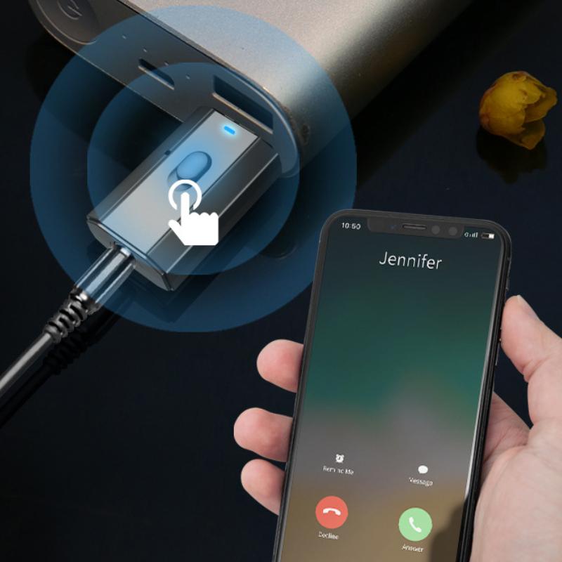 Bluetooth-адаптер 5.0 USB Беспроводной Bluetooth-передатчик Приемник Музыка Аудио для ПК ТВ Автомобиля Громкая связь 3,5 мм AUX-адаптер